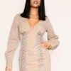 Ivana Beige Lace Up Detail Mini Dress -LA Dress Sales Store 1554ba75 me5347be jpg jpg