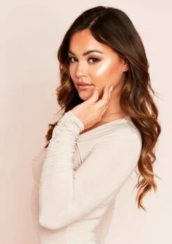 Indre Stone Ruched Sleeve Slinky Mini Dress -LA Dress Sales Store 70b129ca me3457st jpg jpg