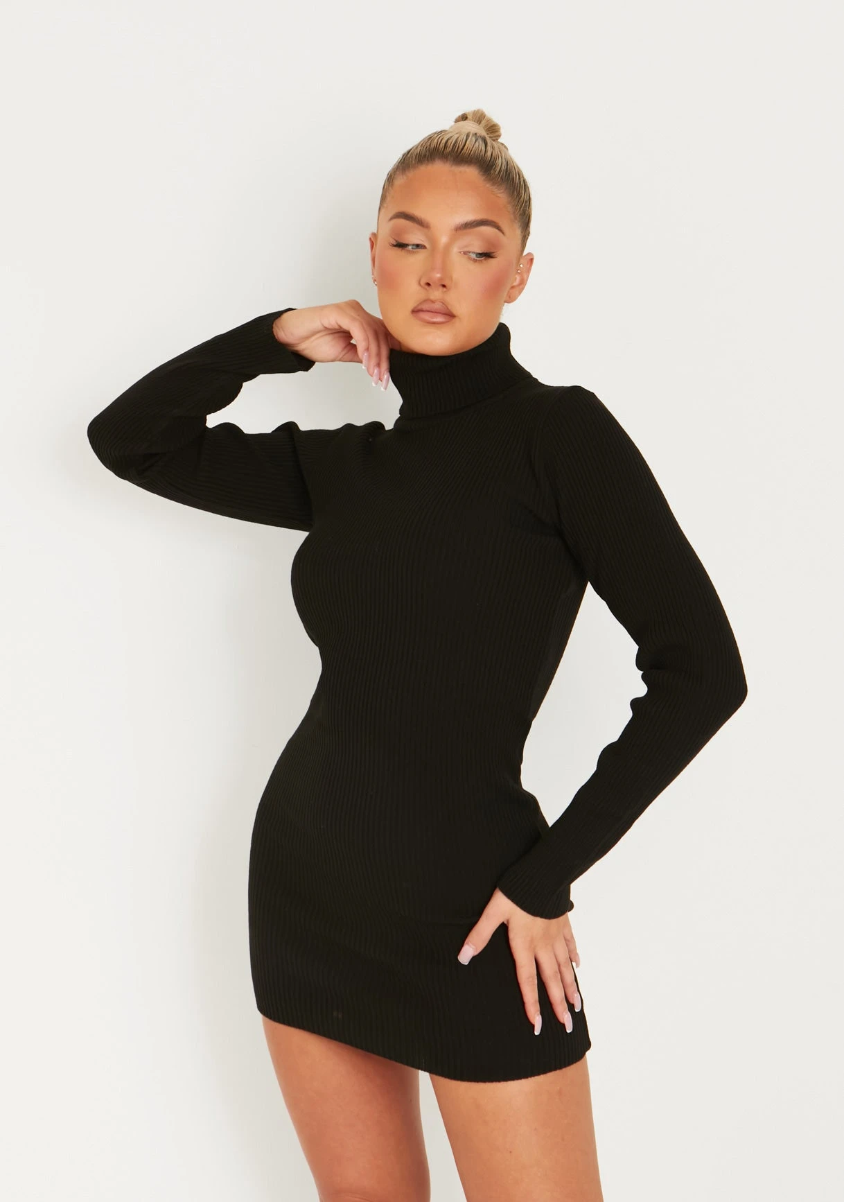 Nikita Black Roll Neck Knitted Mini Dress 4 Nikita Black Roll Neck Knitted Mini Dress - Image 2