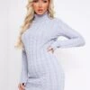 Raquel Grey Cable Knit Jumper Dress -LA Dress Sales Store ME7384G 13726
