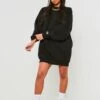 Lauren Black Missy Sport Oversized Sweater Dress -LA Dress Sales Store ME7639 036