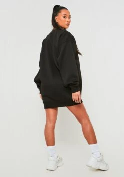 Lauren Black Missy Sport Oversized Sweater Dress -LA Dress Sales Store ME7639 046