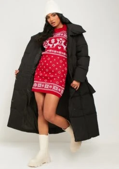 Bridget Red Knitted Reindeer Mini Dress -LA Dress Sales Store ME7728 11342 cabe3a88 cf03 4407 956c a631add3837a