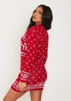 Bridget Red Knitted Reindeer Mini Dress -LA Dress Sales Store ME7728 11397 b87a099c 7aa1 4483 80fc a97457ed6255