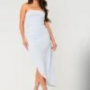 Jemma Blue Bandeau Asymmetric Midi Dress