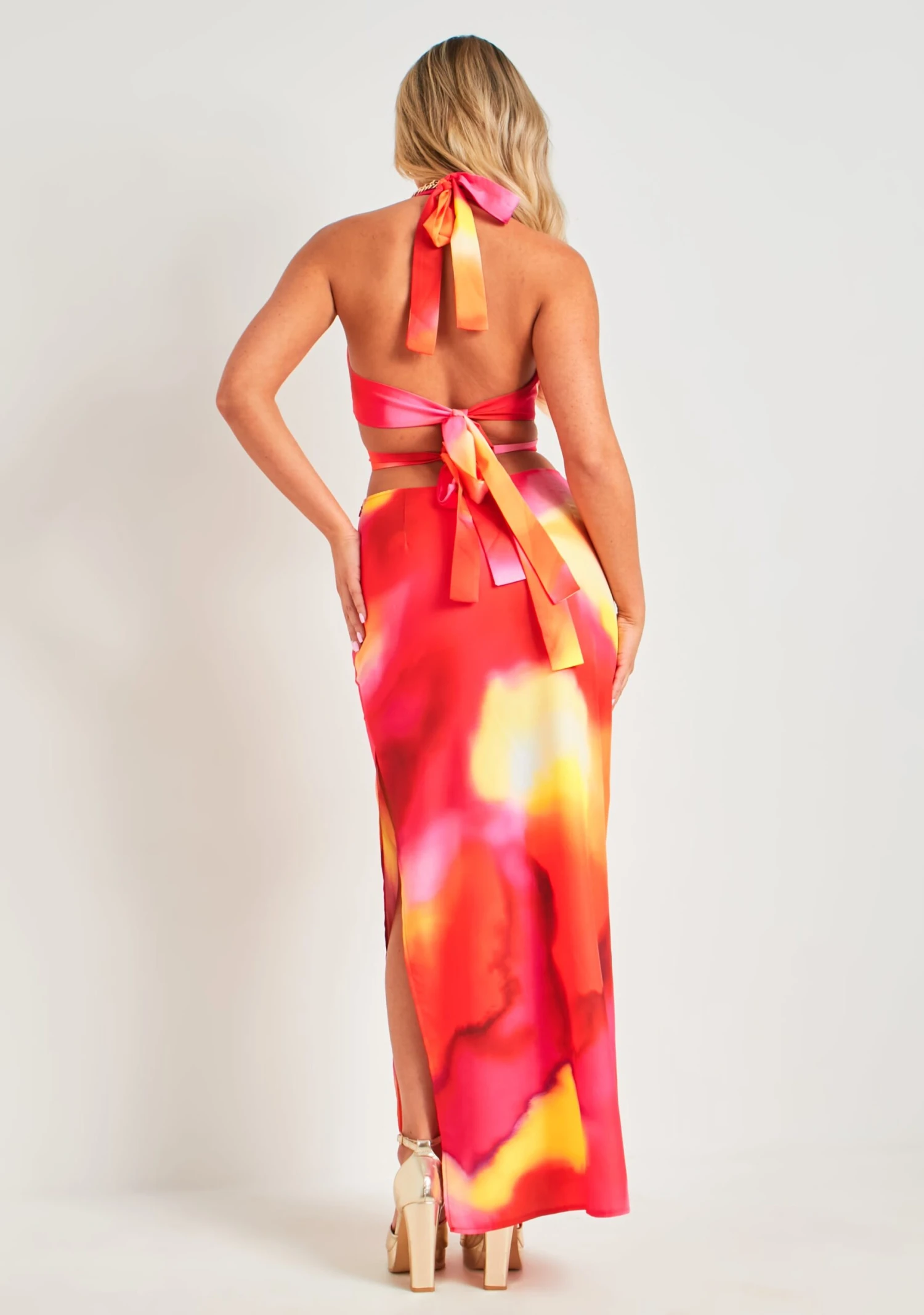 Ira Multi Printed Cut Out Halter Maxi Dress 5 Ira Multi Printed Cut Out Halter Maxi Dress - Image 3