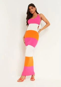 Mae Multi Stripe Knit Maxi Dress -LA Dress Sales Store ME8081 0399