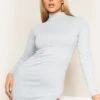 Ashlea Grey High Neck Split Side Midi Dress -LA Dress Sales Store e150cfe9 me4989g jpg jpg
