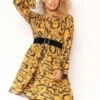Clare Mustard Snake Print Smock Dress -LA Dress Sales Store fyela 11.10.18 62 473161b0 3347 4a4f bcaf c489d5532a18