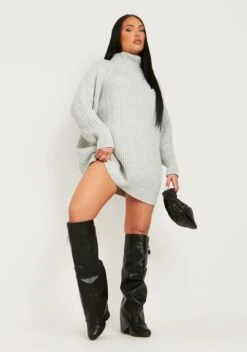 Amie Grey Chunky Knit Jumper Dress -LA Dress Sales Store me1990g 20 10 2022 mv4og jpg