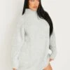 Amie Grey Chunky Knit Jumper Dress