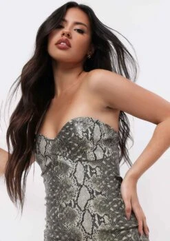 Diablo Green Vegan Leather Snake Print Cupped MIni Dress 9 Diablo Green Vegan Leather Snake Print Cupped MIni Dress -LA Dress Sales Store me4215g 18 10 2021 by2hb jpg