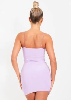 Nikki Lilac Slinky Double Thickness Mini Dress -LA Dress Sales Store me4580li 12 05 2022 w9lqp jpg f6784349 7f72 472f bca6 8e68cc0a0538