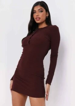 Alia Chocolate Button Up Ribbed Mini Dress 11 Alia Chocolate Button Up Ribbed Mini Dress -LA Dress Sales Store me5709ch 11 10 2021 w7p4q jpg 27f65f6e 8da2 44f8 a85b a4a1229c91c0