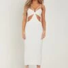 Karla Ivory Strappy Cut Out Slinky Midi Dress 2 Karla Ivory Strappy Cut Out Slinky Midi Dress -LA Dress Sales Store me5962 12 04 2022 tckbs jpg