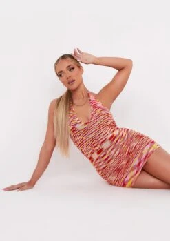 Victoria Red Knit Halterneck Mini Dress -LA Dress Sales Store me6021 jpg 7023267d f4a1 4a26 a04a a3ca24859534