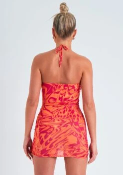Sian Orange Printed Halterneck Cowl Neck Mini Dress -LA Dress Sales Store me6146 28 03 2022 nhyau jpg 15b95158 f0d3 4f3b b54b 2d911cbf6749