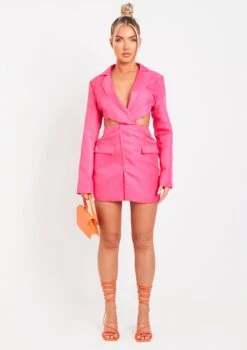 Lucinda Pink Cut Out Blazer Dress -LA Dress Sales Store me6263p 16 05 2022 ugiyq jpg 011be192 43db 4810 b709 fc2bb831dffc