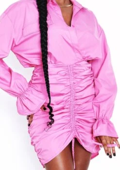 Chloe Pink Ruched Shirt Dress -LA Dress Sales Store me6287pi 23 08 2021 wniyc jpg 8ba18090 fd85 4cb3 80aa c1229bffa5c8
