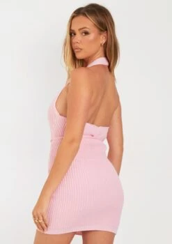 Billie Baby Pink Knitted Halter Neck Mini Dress -LA Dress Sales Store me6295p 04 08 2022 erfrc jpg 3b1c080a f6b8 45ce 965c 6a90d4e1bbd9