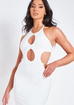 Rhianna White Cut Out Chain Maxi Dress -LA Dress Sales Store me6310w 03 03 2022 cqjiy jpg e1373690 a27b 4a8e 89a9 e8dd30539bb5