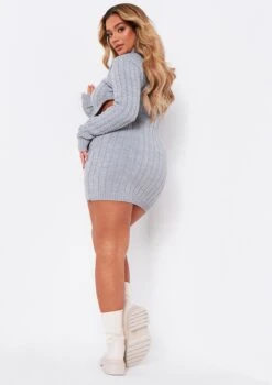 Cecilia Grey Cut Out Knitted Dress -LA Dress Sales Store me6312g 27 01 2022 bejxu jpg 45099886 7f26 4634 9f45 be2bd012e345