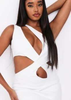 Kendall Ivory PU Cut Out One Shoulder Mini Dress -LA Dress Sales Store me6375iv 13 09 2021 b6utg jpg