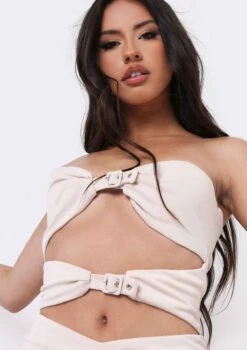 Claudine Cream Double Buckle Mini Dress -LA Dress Sales Store me6438cr 15 10 2021 tfeww jpg b4e9de89 4437 45cd a02e cc218c8dad10