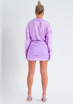 Kirsty Lilac Long Sleeve Plunge Front Ruched Skirt Mini Dress 8 Kirsty Lilac Long Sleeve Plunge Front Ruched Skirt Mini Dress -LA Dress Sales Store me6563l 28 03 2022 crrcs jpg