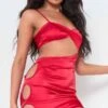 Lorna Red Satin Cut Out Side Mini Dress -LA Dress Sales Store me6581r 30 11 2021 zccrn jpg