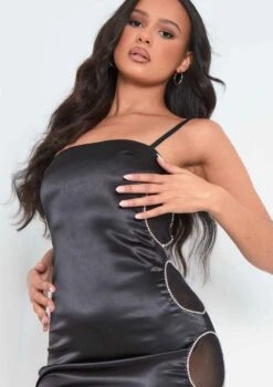 Sasha Black Diamante Cut Out Mesh Detail Satin Slip Dress -LA Dress Sales Store me6594 22 11 2021 4wepy jpg 1a311fa5 bb7c 42f6 9271 7f11431b0e17