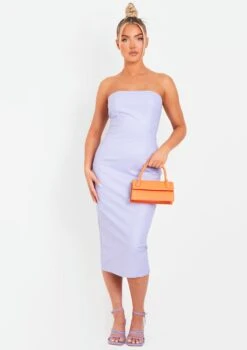 Elle Lilac PU Bandeau Midi Dress -LA Dress Sales Store me6659l 12 05 2022 gbrxb jpg