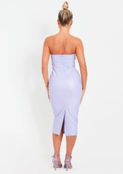 Elle Lilac PU Bandeau Midi Dress -LA Dress Sales Store me6659l 12 05 2022 wgfcp jpg