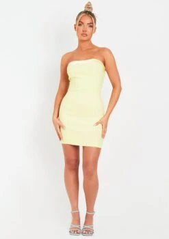 Lorena Lemon Satin Trim Bandeau Mini Dress 9 Lorena Lemon Satin Trim Bandeau Mini Dress -LA Dress Sales Store me6723y 13 05 2022 axire jpg