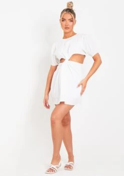 Zaralina White Cut Out Puff Sleeve Mini Dress -LA Dress Sales Store me6859 13 05 2022 5656j jpg 2fd8b6ef f713 4c25 a03a 7ef24fa0d076