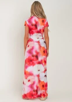 Gloria Pink Floral Print Wrap Maxi Dress -LA Dress Sales Store me6860 19 04 2022 9hp3c jpg