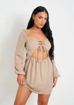 Susie Buttermilk Lace Up Front Cut Out Long Sleeve Dress -LA Dress Sales Store me6871 23 05 2022 minuu jpg 7cd07b3a b0f1 4864 b333 a3c57497812e