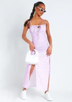 Ellissa Lilac Checkerboard Print Maxi Dress -LA Dress Sales Store me6874 29 03 2022 6d8et jpg