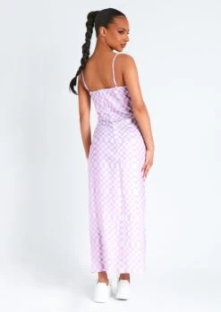 Ellissa Lilac Checkerboard Print Maxi Dress -LA Dress Sales Store me6874 29 03 2022 w7zv5 jpg