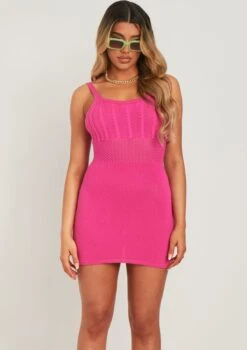 Sydney Pink Cable Knit Strappy Knitted Mini Dress -LA Dress Sales Store me6956 28 04 2022 egt7i jpg 98bf356d 64eb 44be ac80 d547c3c06473