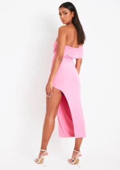 Milana Pink Bardot One Shoulder Midi Dress With Slit -LA Dress Sales Store me7012 16 06 2022 gmmhf jpg f48aaa2a 431b 42fa aad0 79901dc53ae8