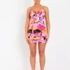 Fatima Pink Abstract Printed Ruched Chain Strap Mini Dress 1 Fatima Pink Abstract Printed Ruched Chain Strap Mini Dress -LA Dress Sales Store me7022 16 05 2022 6mtel jpg