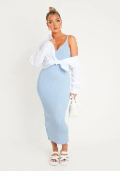 Luella Blue Rib Knit Midi Dress -LA Dress Sales Store me7074b 19 08 2022 nxwmd jpg 49227b7d e22a 4163 87e0 66086f1d0464