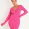 Elaina Pink Long Sleeve Twist Front Knitted Long Sleeve Mini Dress -LA Dress Sales Store me7190 19 08 2022 c23l3 jpg fa2d69e1 689b 481b 9d73 978a166a6f6f