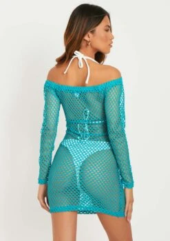 Serenity Blue Mesh Mini Long Sleeve Beach Dress -LA Dress Sales Store me7200 12 07 2022 pr4uq jpg 418d4495 bd90 42e5 bafc 290abfe50f99