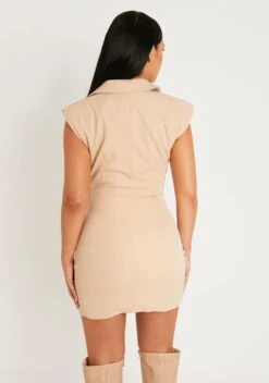 Georgina Beige Cut Out Sleeveless Blazer Dress -LA Dress Sales Store me7308 17 10 2022 g4kfj jpg 8012113e 5078 4fa7 95ec 2f03a4824787