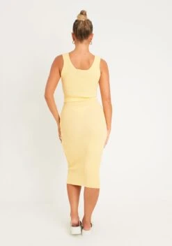 Safiyah Lemon Twist Cut Out Knitted Midi Dress -LA Dress Sales Store me7324 19 08 2022 agwgj jpg