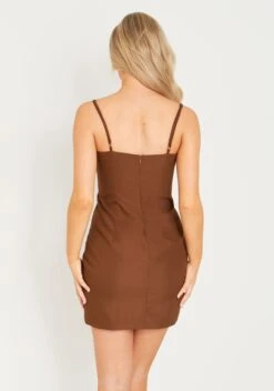 Emerson Chocolate Longline Strappy Mini Dress -LA Dress Sales Store me7353 27 10 2022 wbpeh jpg eb250799 00d1 459c a470 87a812ae7987