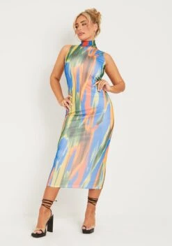 Fay Multi Print Mesh Overlay Midi Dress -LA Dress Sales Store me7378 11 10 2022 nwu98 jpg a7c10829 fd83 4486 aa4b 999b09678501