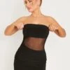 Ophelia Black Slinky Mesh Cut Out Bandeau Mini Dress -LA Dress Sales Store me7390 11 10 2022 vypem jpg